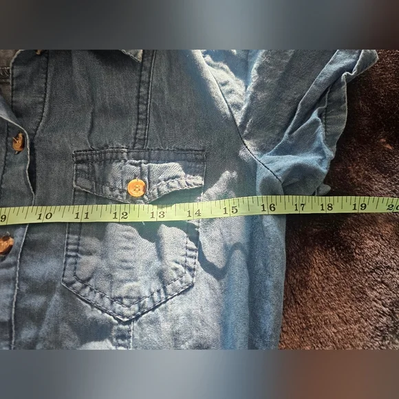 Cotton Denim Button Down Midi Dress - Picture 10 of 11